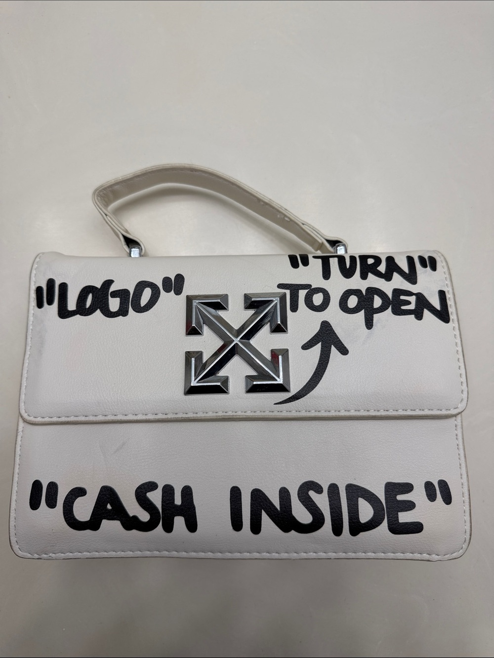 Off-White Style White Top-Handle Womens Bag